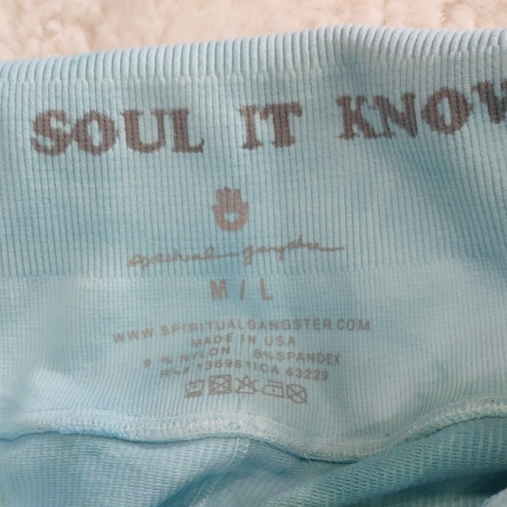 SPIRITUAL GANGSTER Blue Tie-Dye Leggings - Picture 10 of 16